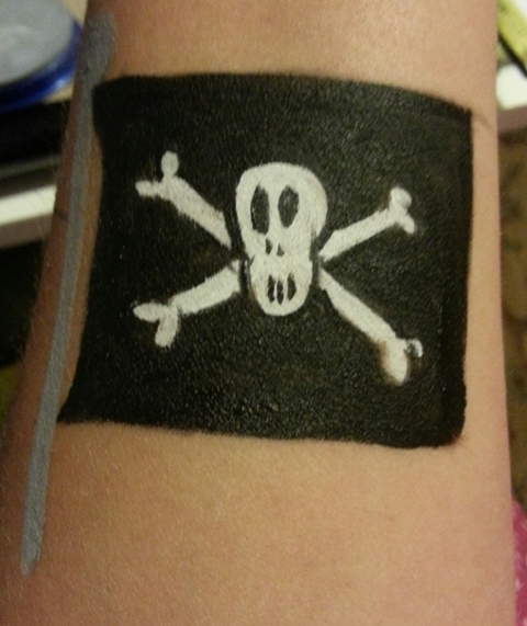 Pirate Flag Skull and Crossbones Fabaroo Faces Tattoo